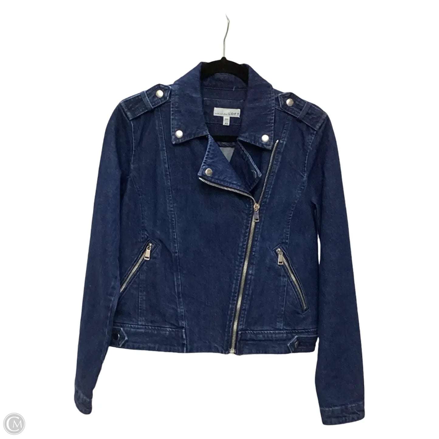 Jacket Denim By Loft In Blue Denim, Size: Xs