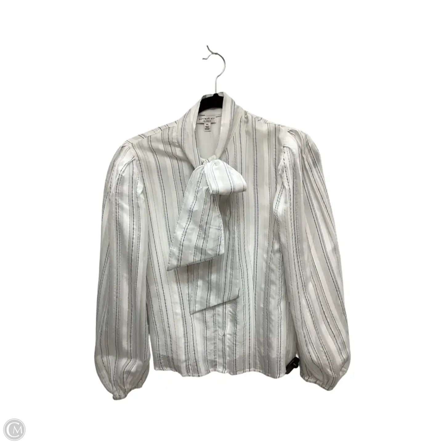 Blouse Long Sleeve By Current Air In White, Size: Xs