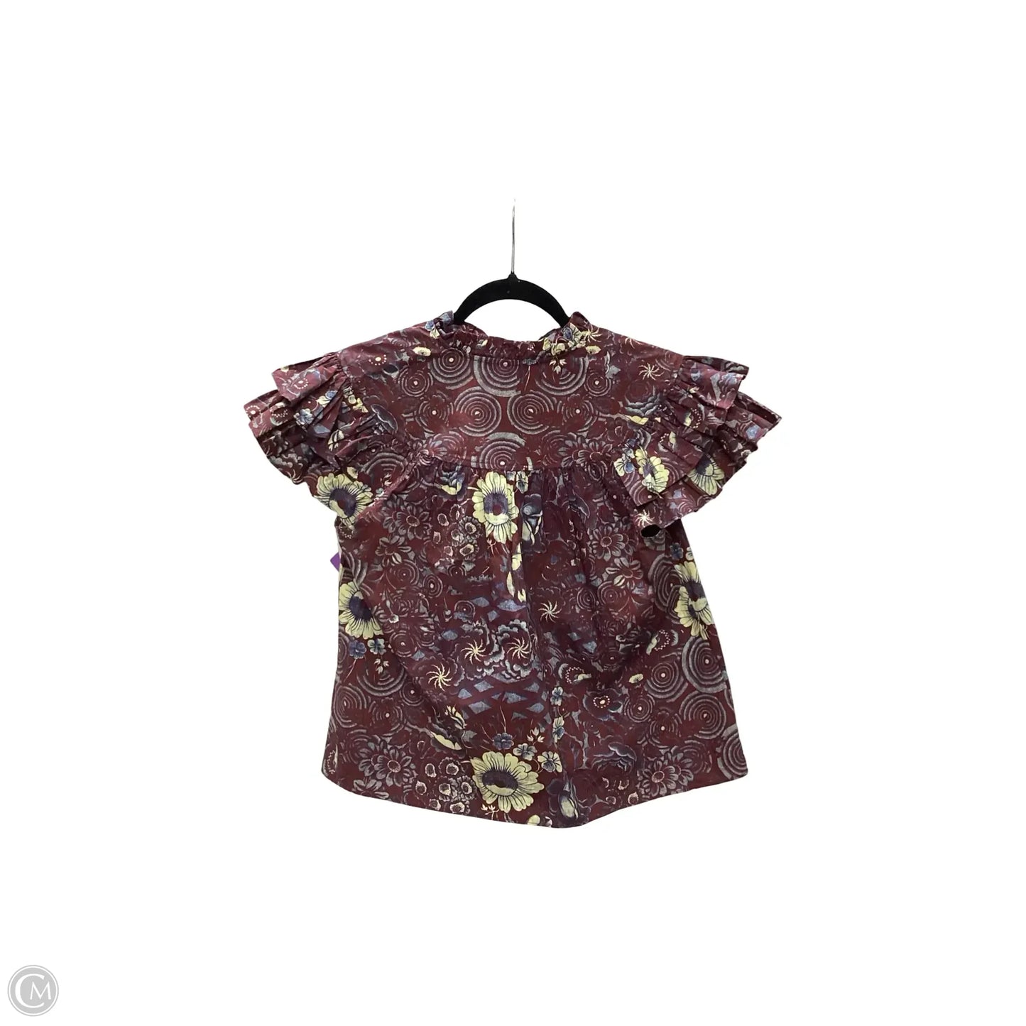 Designer Blouse Short Sleeve By Ulla Johnson In Purple, Size: 0