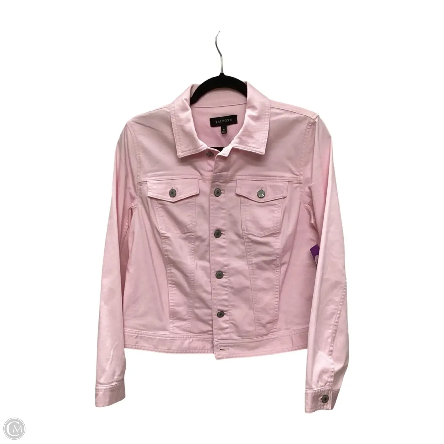 Jacket Denim By Talbots In Pink Denim, Size: M