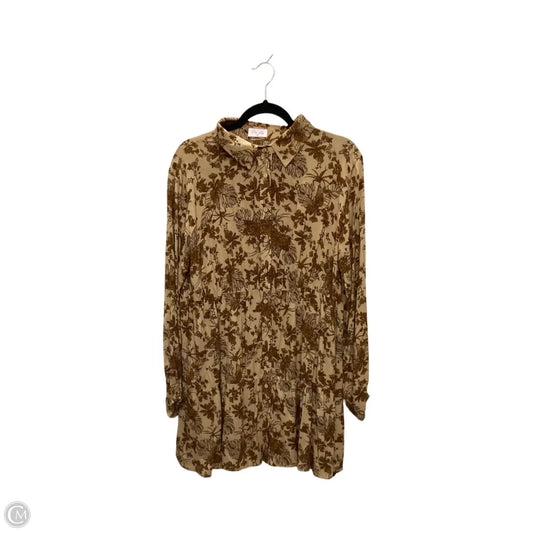 Dress Casual Short By Pink Lily In Brown, Size: Xs