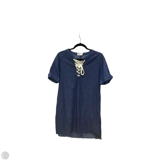 Dress Casual Short By Carole Christian In Blue Denim, Size: M