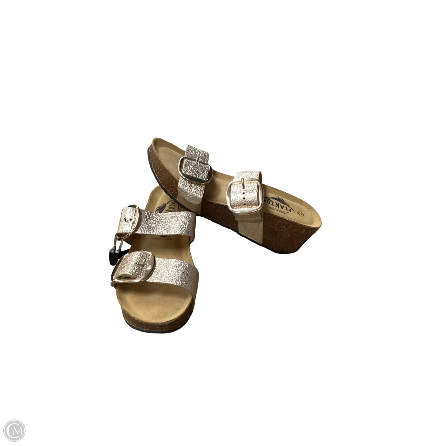 Sandals Heels Wedge By Cmc In Gold, Size: 9.5