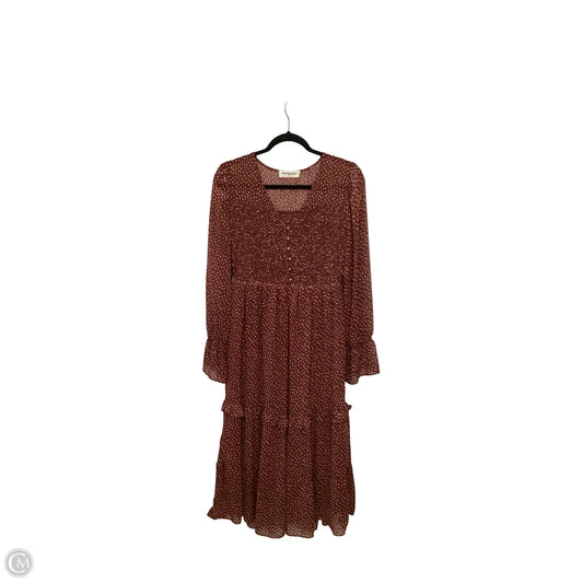 Dress Casual Midi By Impressions In Brown, Size: M