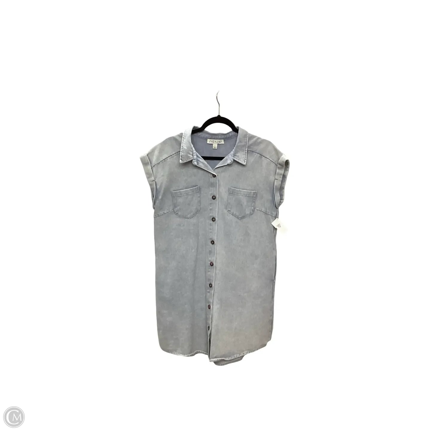Dress Casual Short By She + Sky In Blue Denim, Size: L