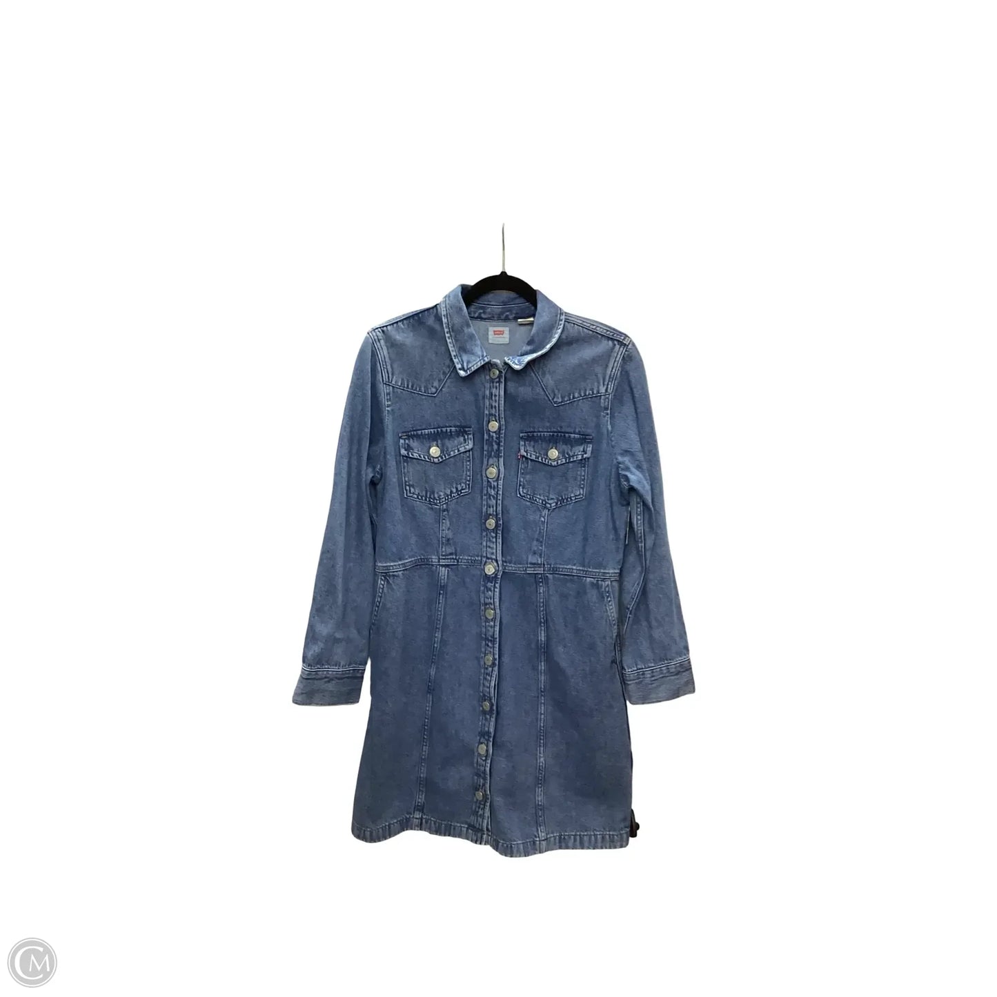 Dress Casual Short By Levis In Blue Denim, Size: L