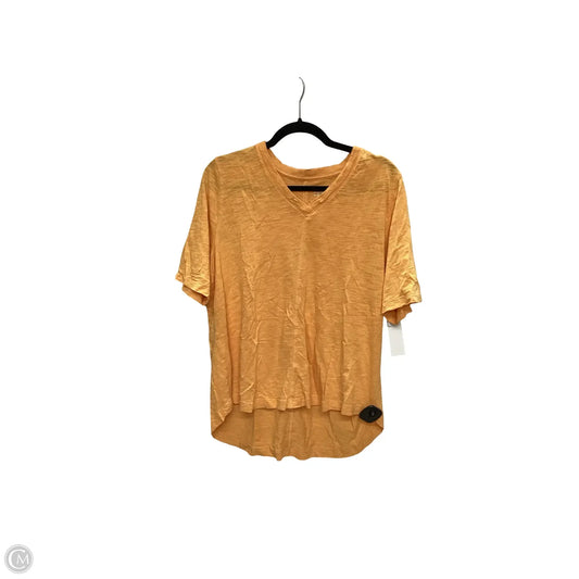 Blouse Short Sleeve By Chicos In Yellow, Size: Xl