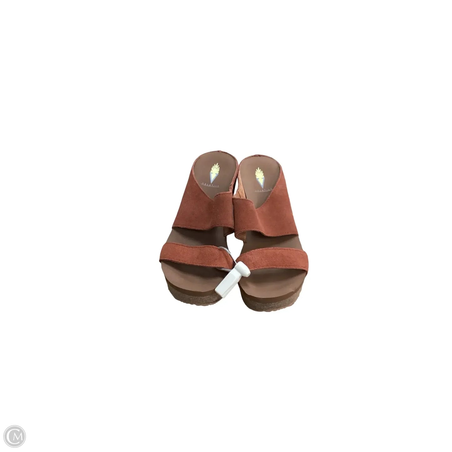 Sandals Heels Wedge By Volatile In Orange, Size: 7