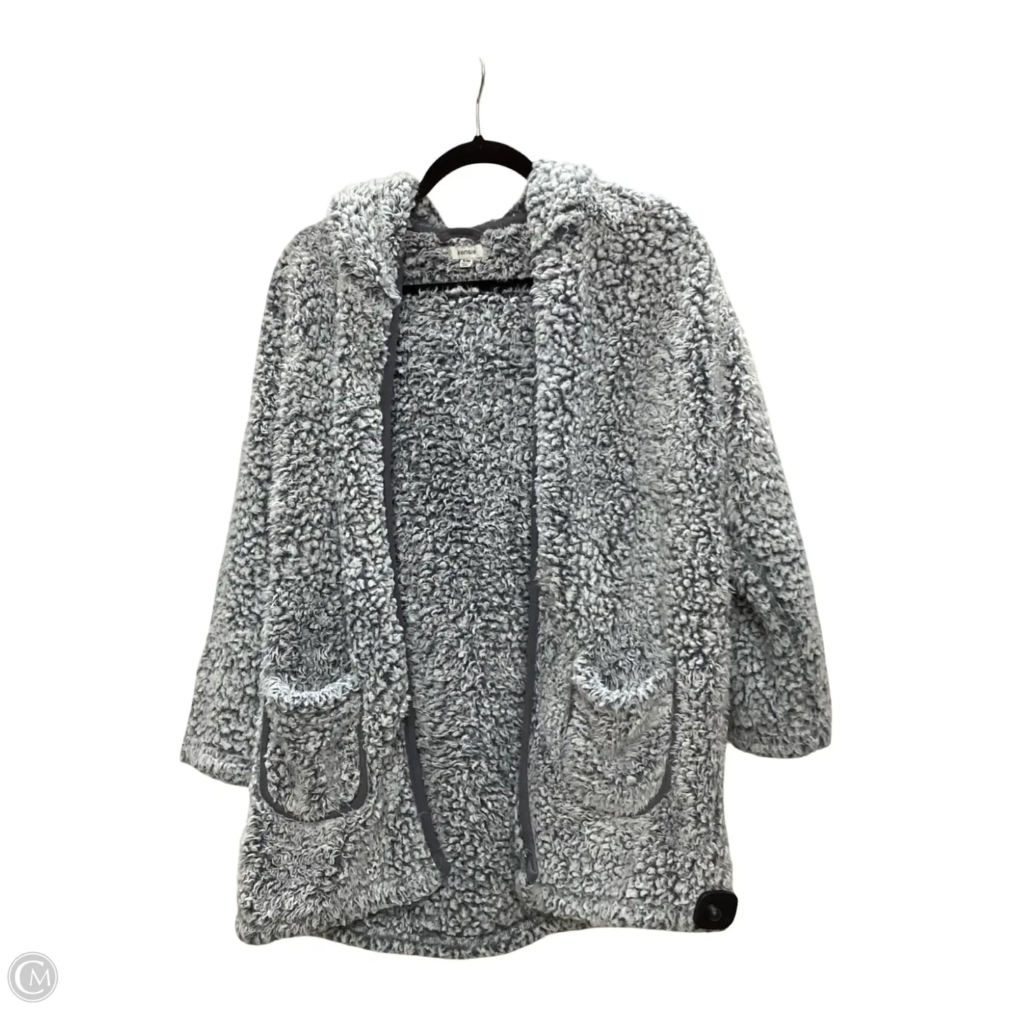 Jacket Faux Fur & Sherpa By Kensie In Grey, Size: S
