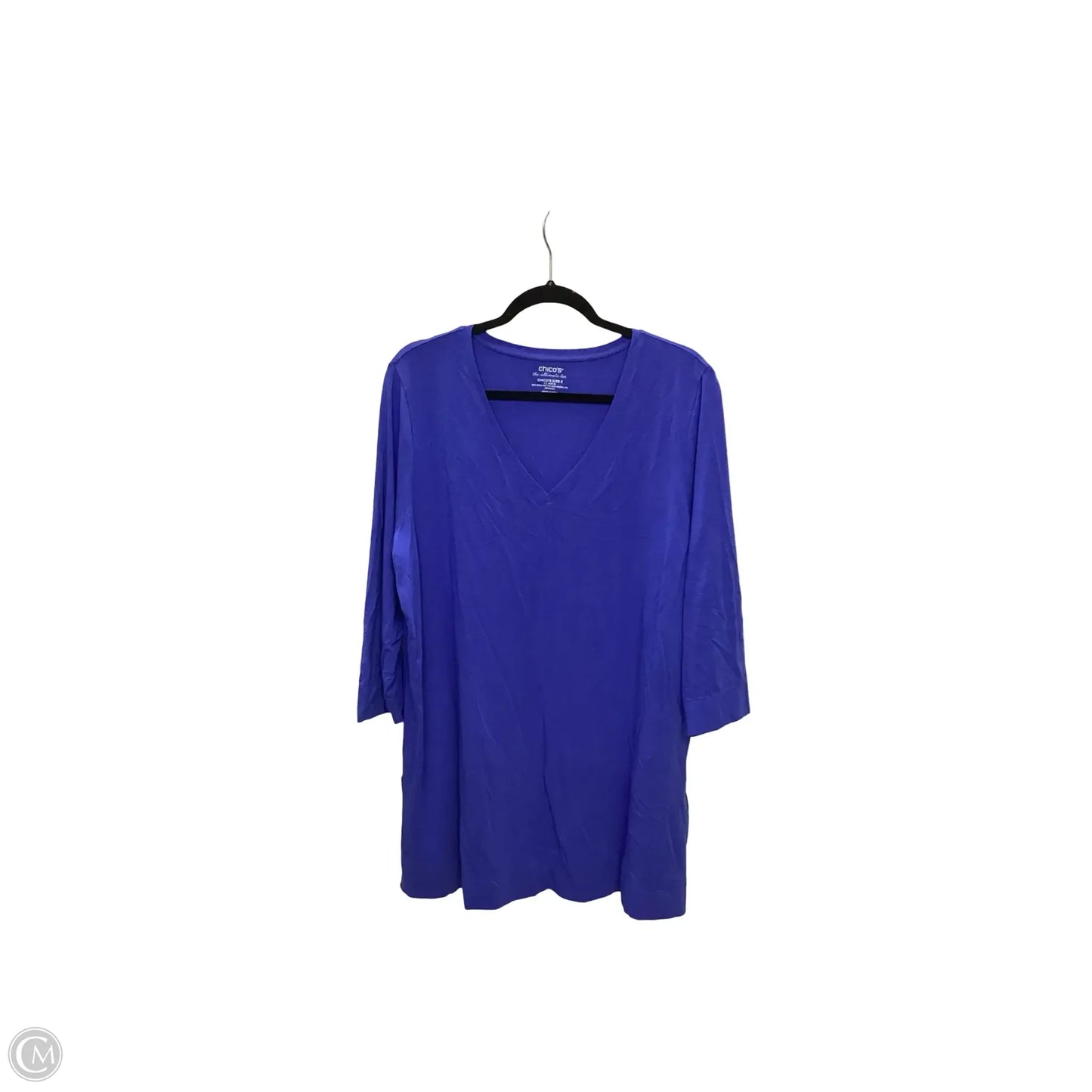 Top Short Sleeve Basic By Chicos In Blue, Size: Xl
