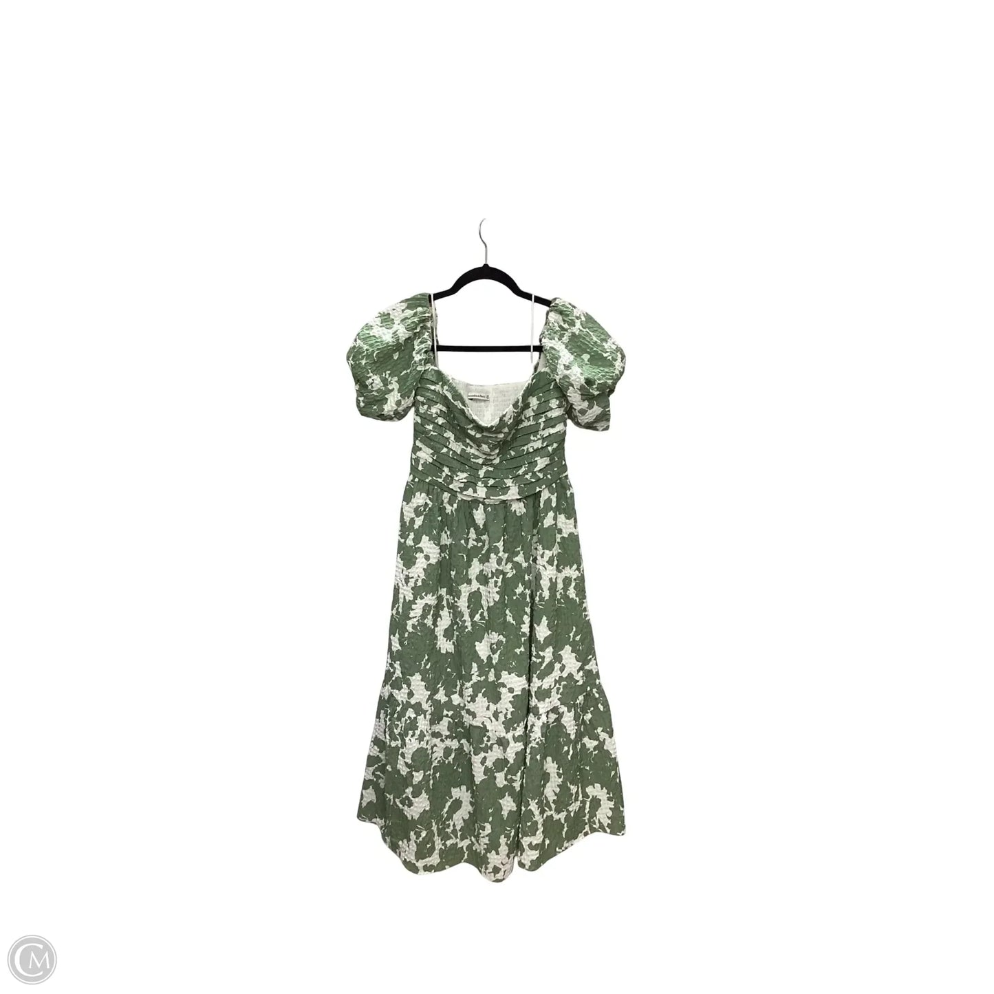Dress Casual Midi By Abercrombie And Fitch In Green & White, Size: Mp