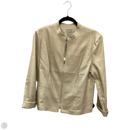 Jacket Moto By Chicos In Brown, Size: 2