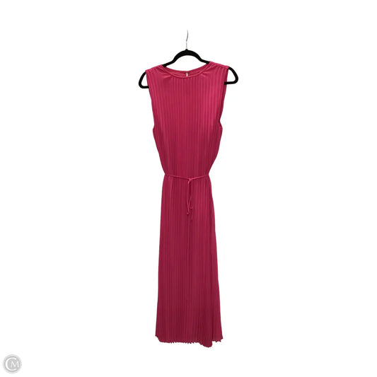 Dress Casual Midi By Ann Taylor In Pink, Size: L