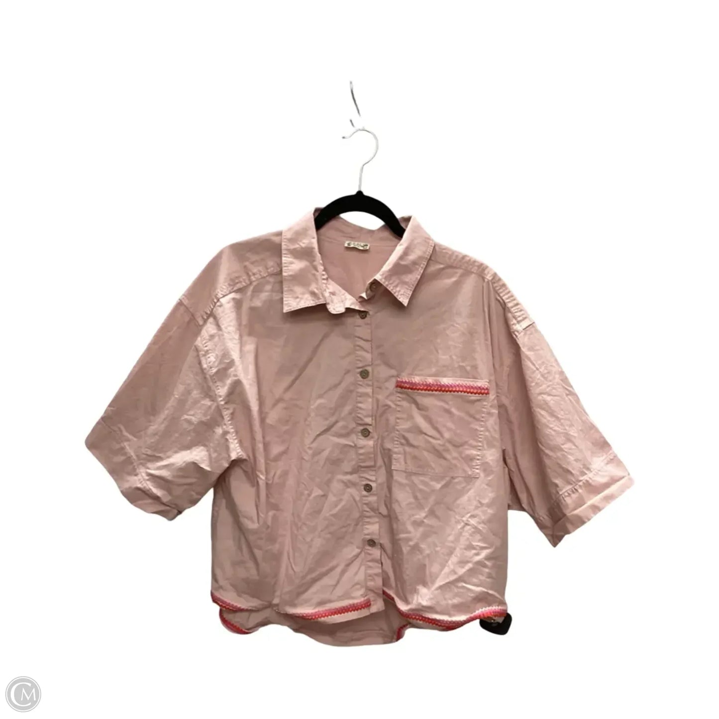 Blouse Short Sleeve By Free People In Pink, Size: M