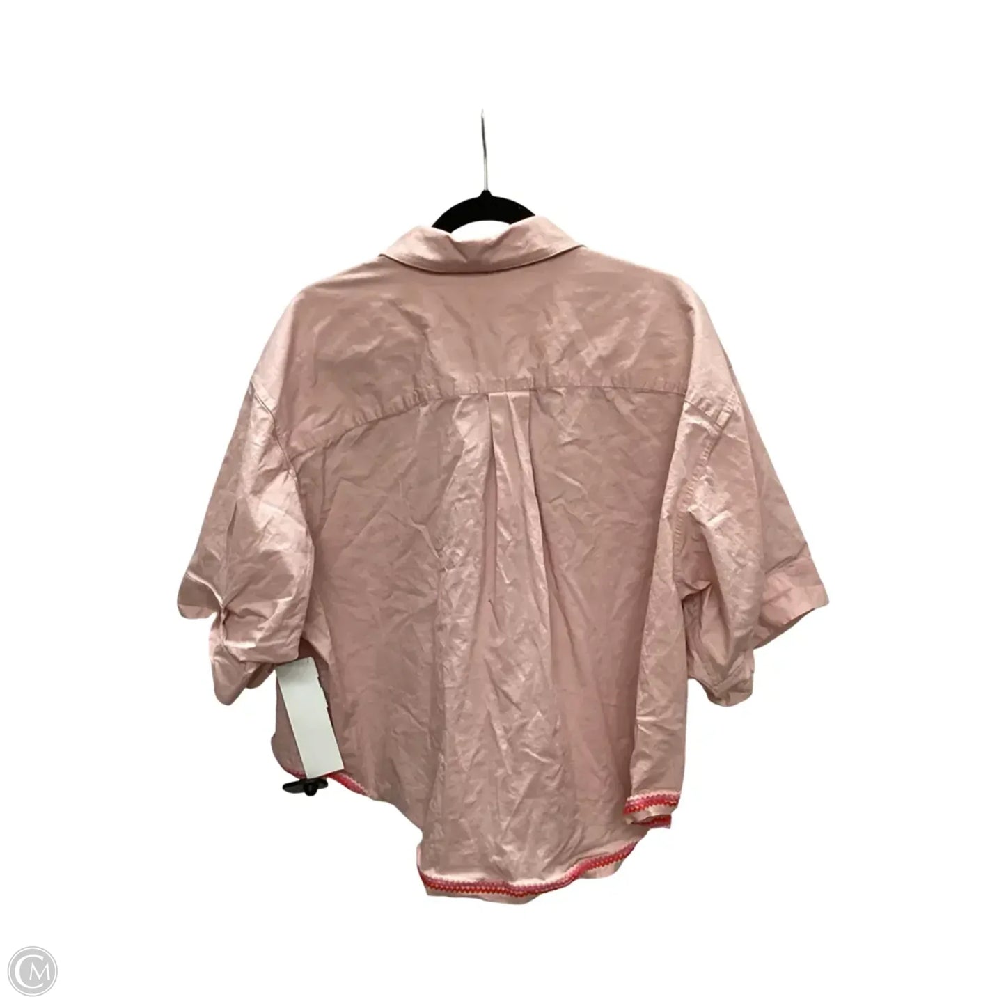 Blouse Short Sleeve By Free People In Pink, Size: M