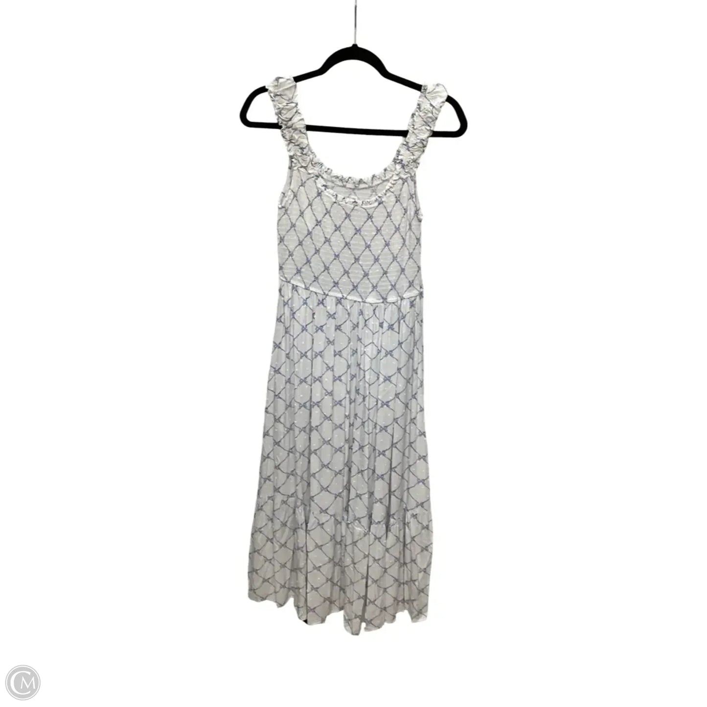 Dress Casual Midi By Blu Pepper In Blue & White, Size: L