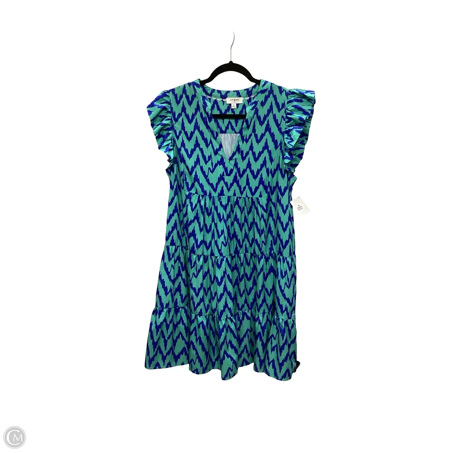 Dress Casual Short By Umgee In Blue & Green, Size: M