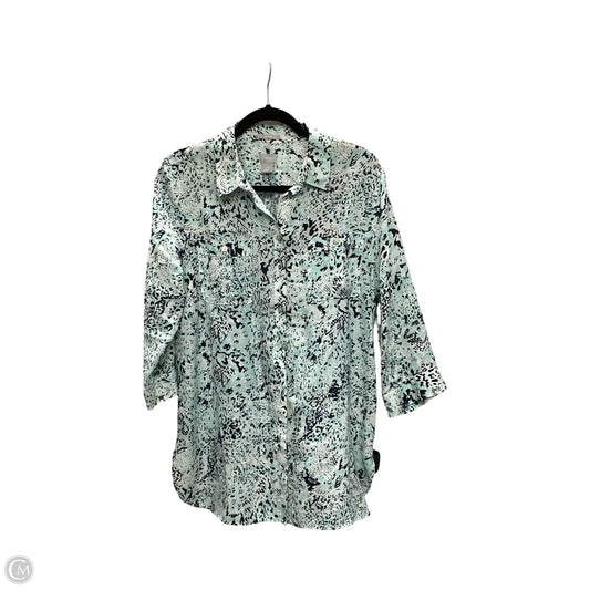 Blouse 3/4 Sleeve By Chicos In Multi-colored, Size: L