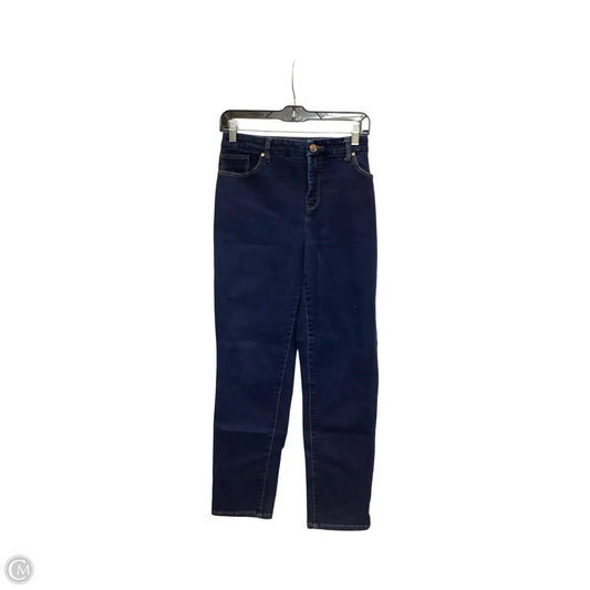 Jeans Straight By Chicos In Blue Denim, Size: M