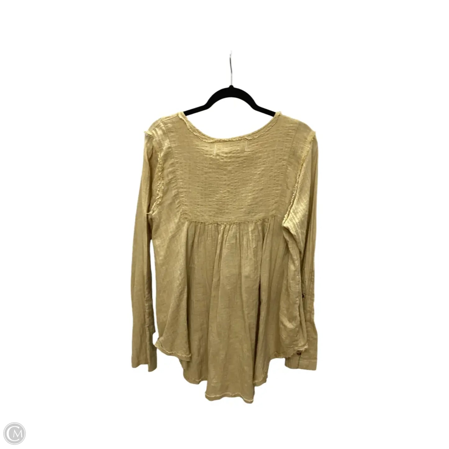 Blouse Long Sleeve By We The Free In Yellow, Size: L