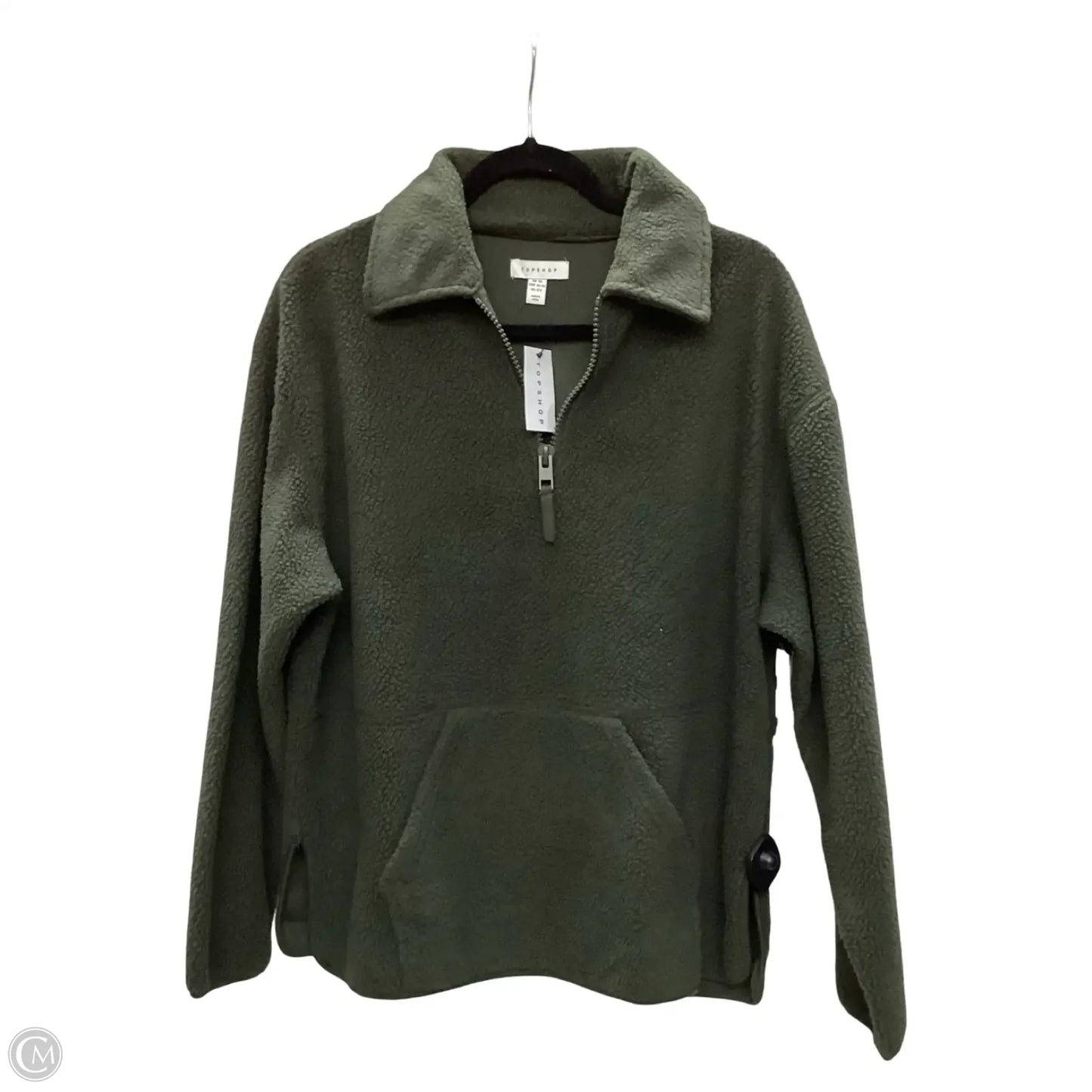 Jacket Faux Fur & Sherpa By Topshop In Green, Size: Xs