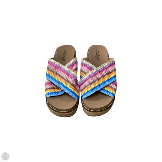 Sandals Heels Wedge By Corkys In Multi-colored, Size: 8