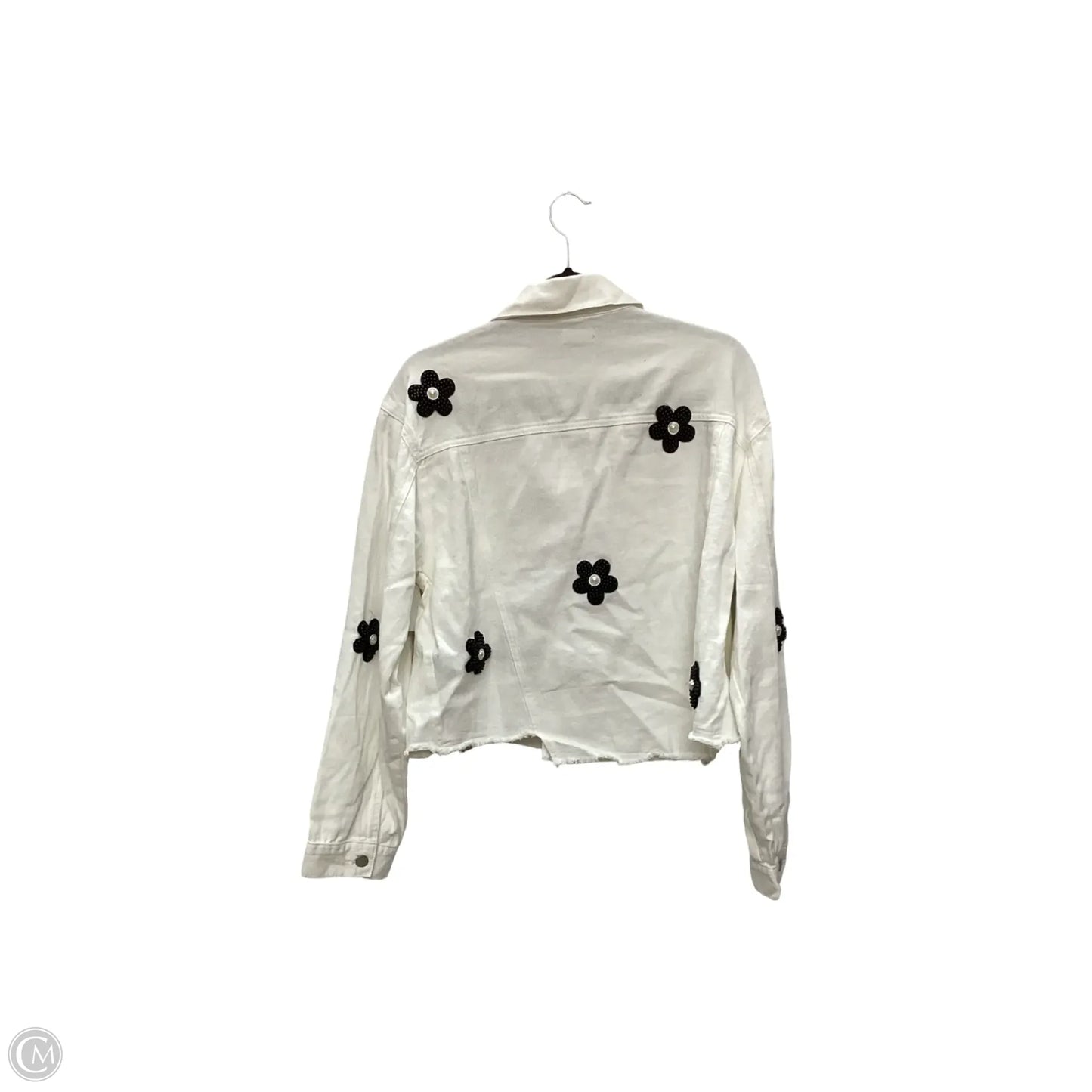 Jacket Denim By Pol In White Denim, Size: L