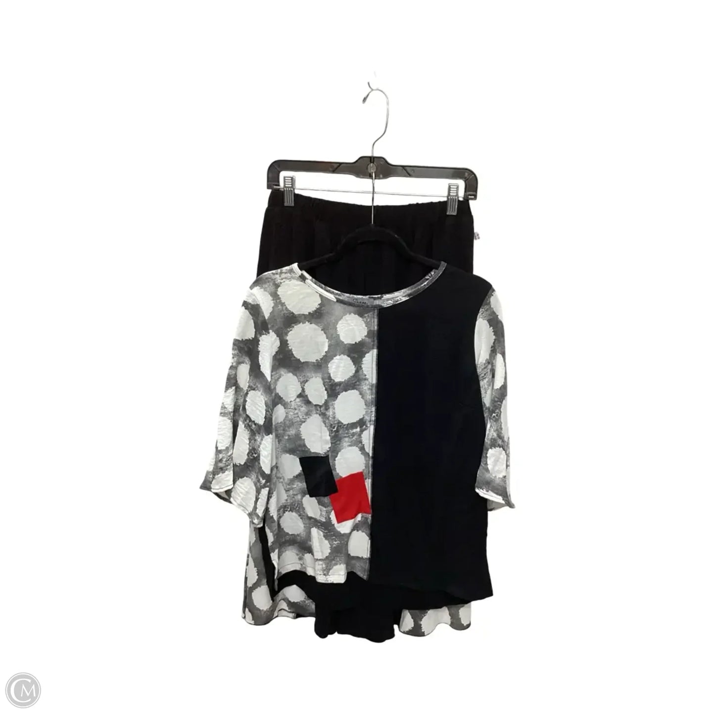 Pants Set 2pc By Shana In Black & Grey, Size: M