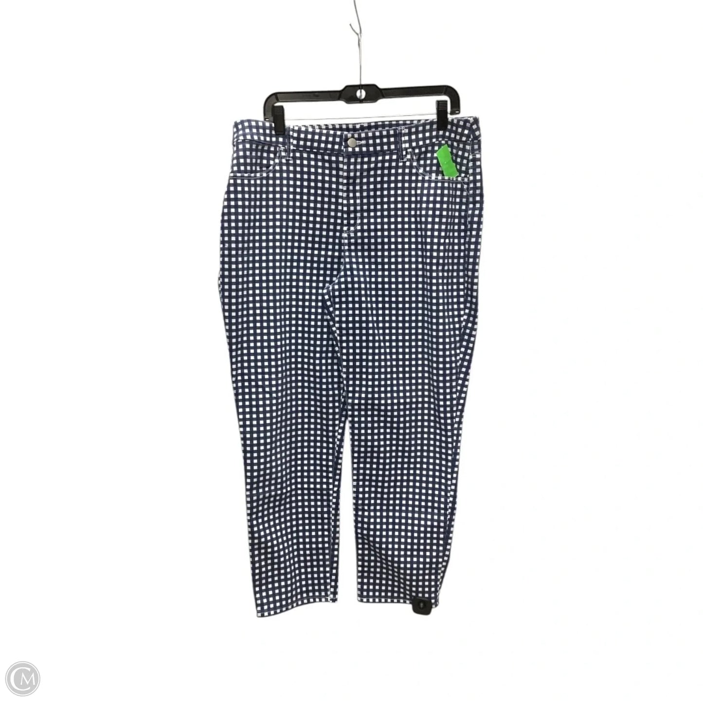 Jeans Boyfriend By Chicos In Plaid Pattern, Size: L