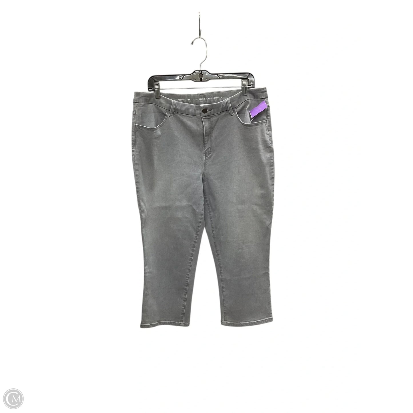 Jeans Cropped By Chicos In Grey, Size: L