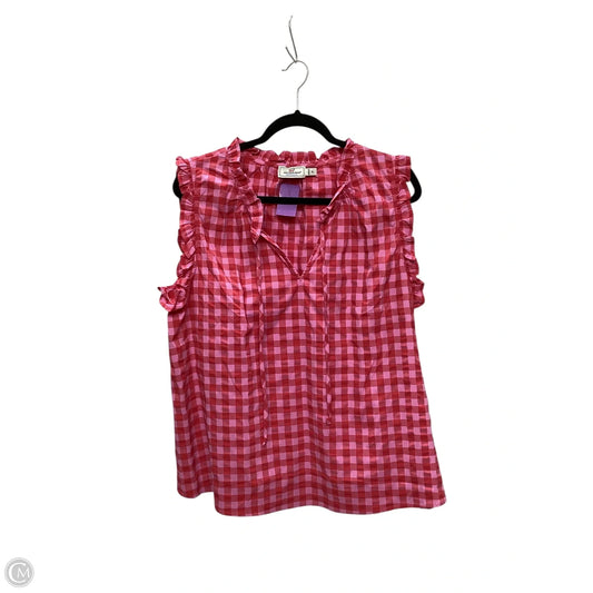 Top Sleeveless By Vineyard Vines In Pink & Red, Size: Xl