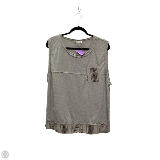 Top Sleeveless By Pol In Grey, Size: L
