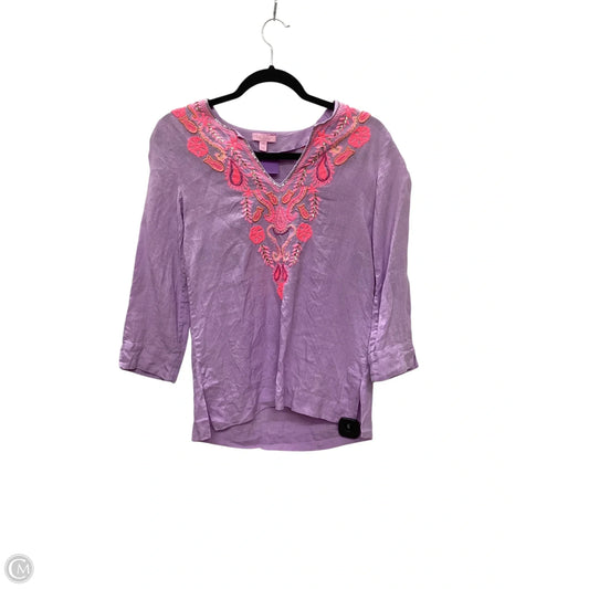 Top Long Sleeve Designer By Lilly Pulitzer In Purple, Size: Xxs