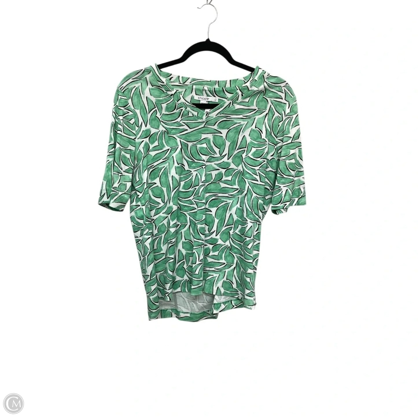 Top Short Sleeve By Chicos In Green, Size: M