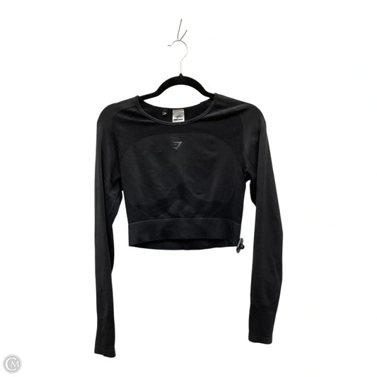 Athletic Top Long Sleeve Crewneck By Gym Shark In Black, Size: L