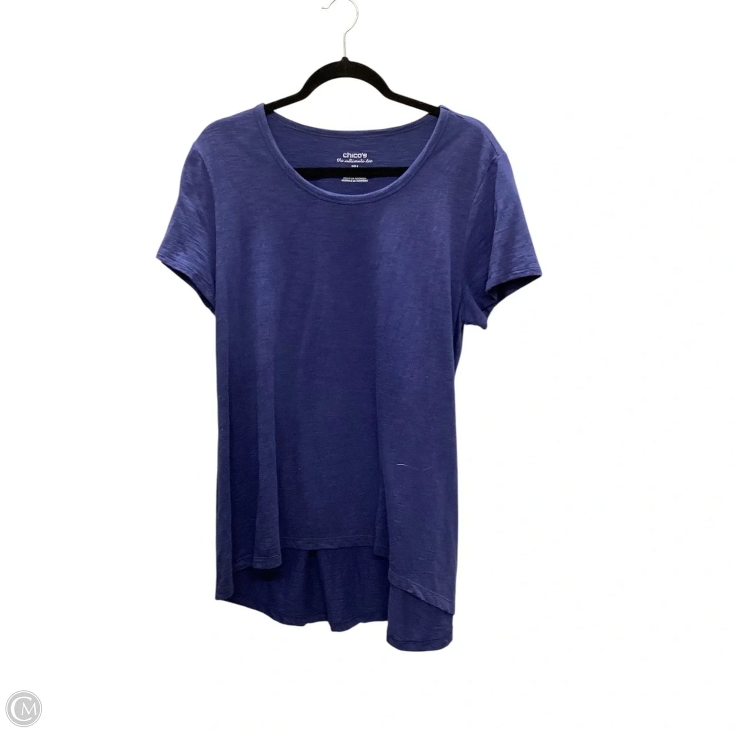 Top Short Sleeve By Chicos In Blue, Size: L