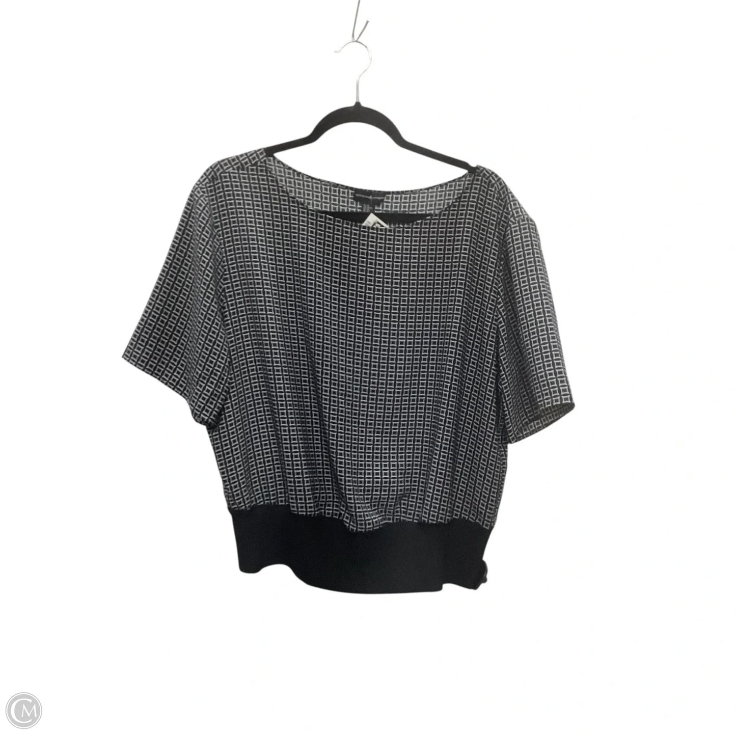 Top Short Sleeve By Adrienne Vittadini In Black & White, Size: Xl