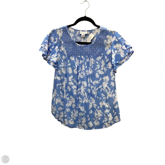 Top Short Sleeve By Liz Claiborne In Blue, Size: Sp