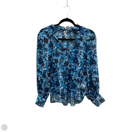 Top Long Sleeve By Anthropologie In Blue, Size: Xs