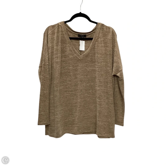 Top Long Sleeve Basic By Very J In Brown, Size: M
