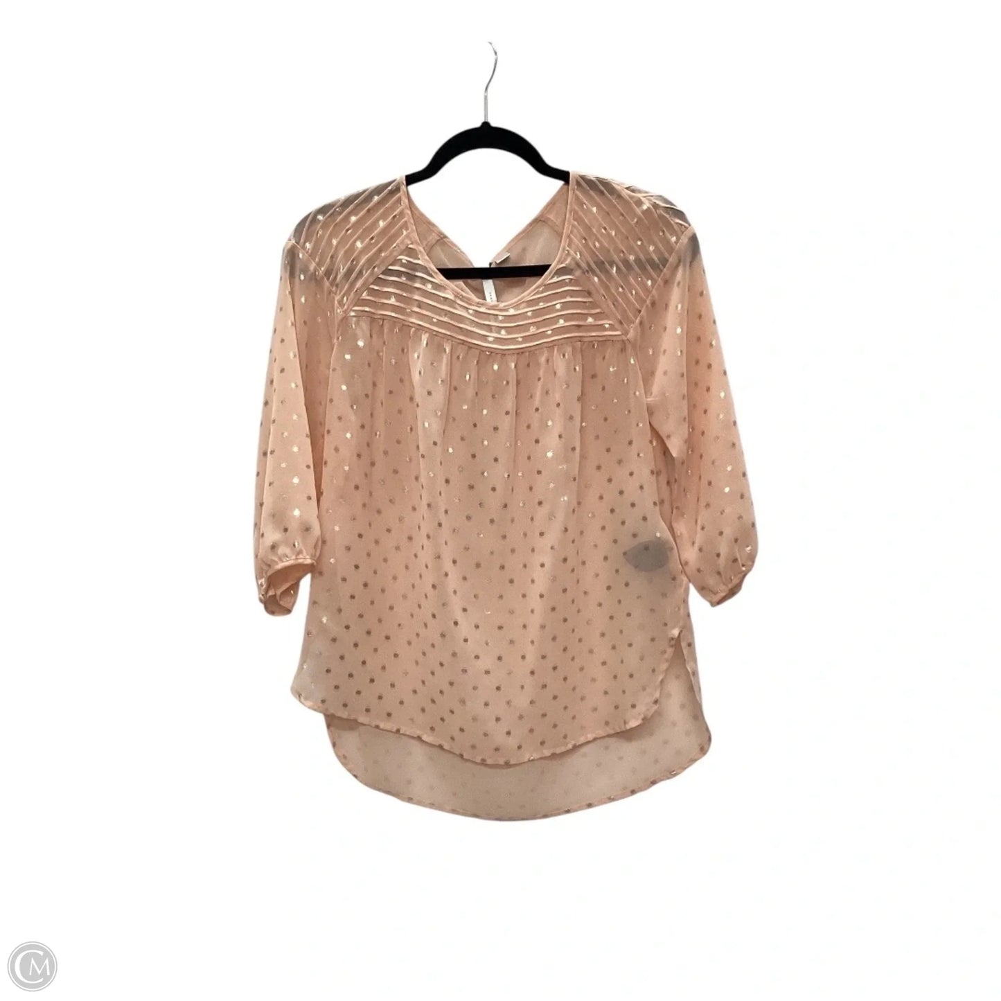 Top Long Sleeve By Lc Lauren Conrad In Polkadot Pattern, Size: S
