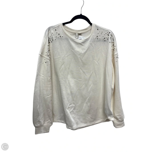 Top Long Sleeve By Cato In Cream, Size: Xl