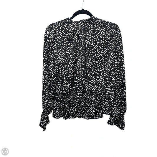 Top Long Sleeve By Scoop In Polkadot Pattern, Size: M