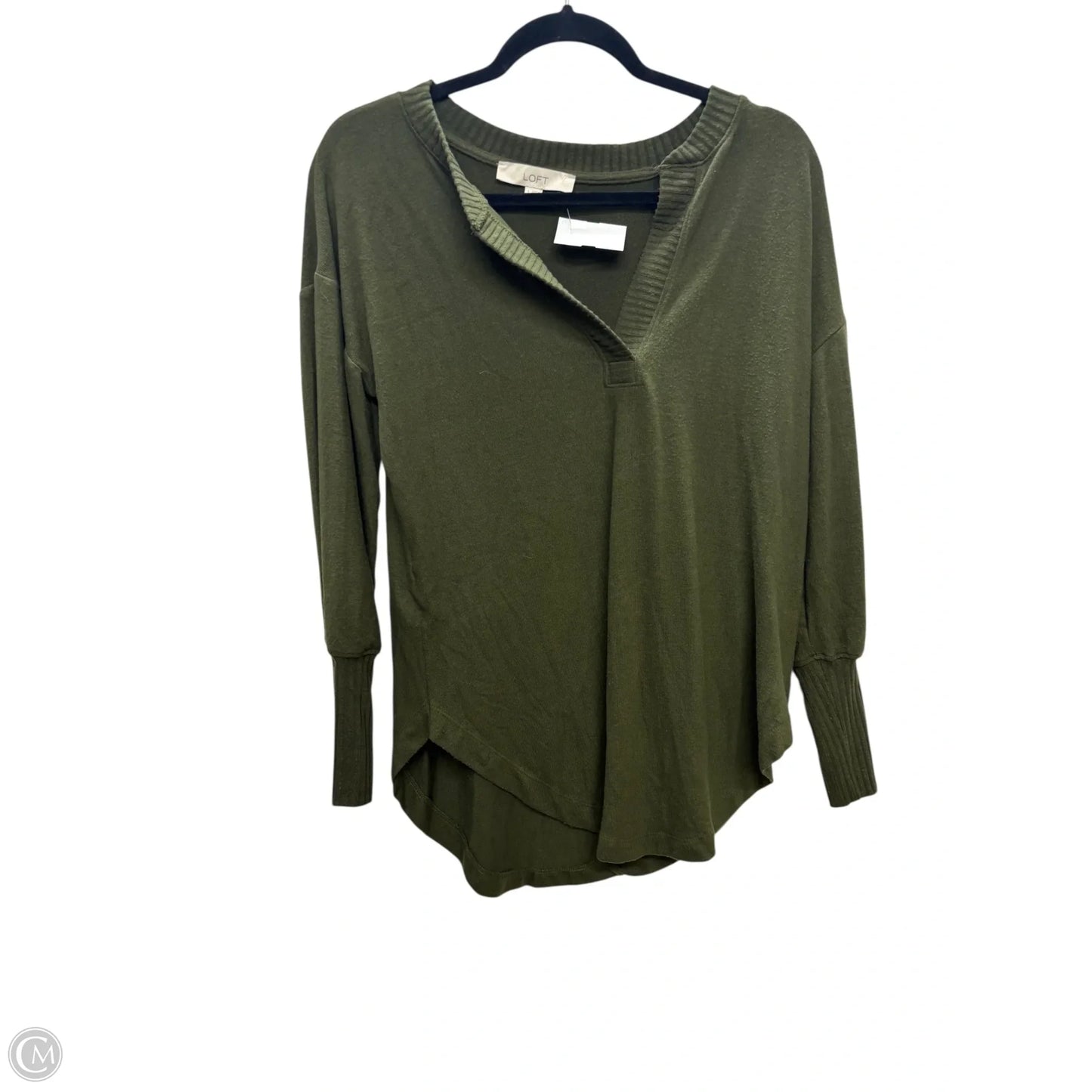 Top Long Sleeve By Loft In Green, Size: S