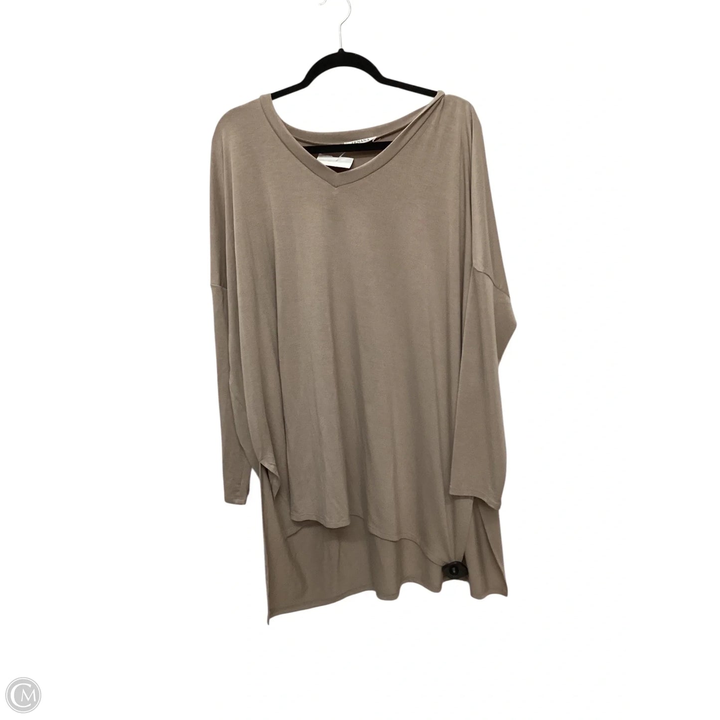 Tunic Long Sleeve By Zenana In Brown, Size: 1x