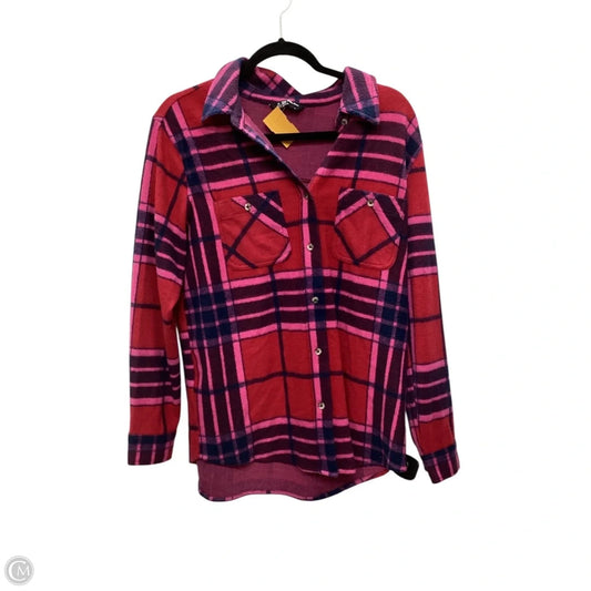 Jacket Shirt By Members Mark In Plaid Pattern, Size: M