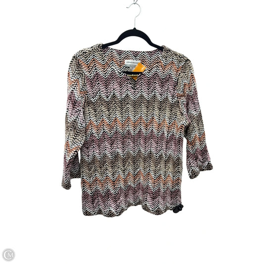 Top Long Sleeve By Alfred Dunner In Multi-colored, Size: Mp