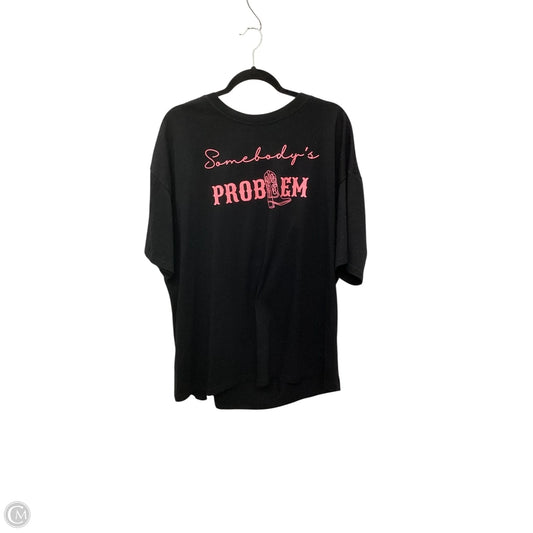 Top Short Sleeve By Clothes Mentor In Black, Size: 2x