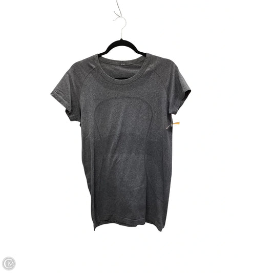 Athletic Top Short Sleeve By Lululemon In Grey, Size: 12
