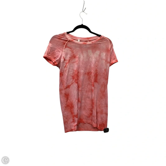 Athletic Top Short Sleeve By Lululemon In Orange, Size: 10